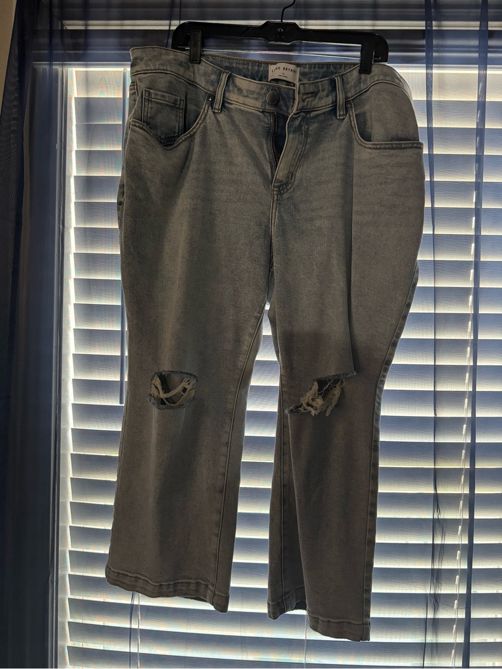 Lane Bryant Gray Distressed Ankle Jeans